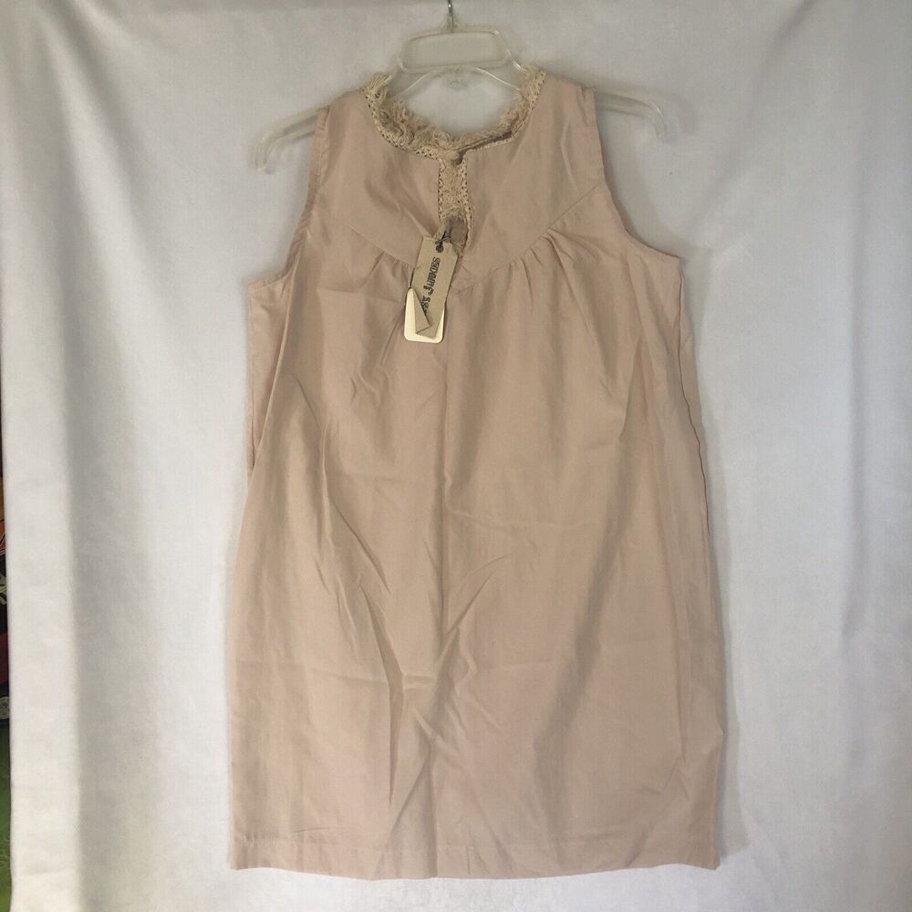 NWT Gypsy Junkies Tassel Trim Shift Dress, Tan/Cream, Wild Flower, Size L/XL